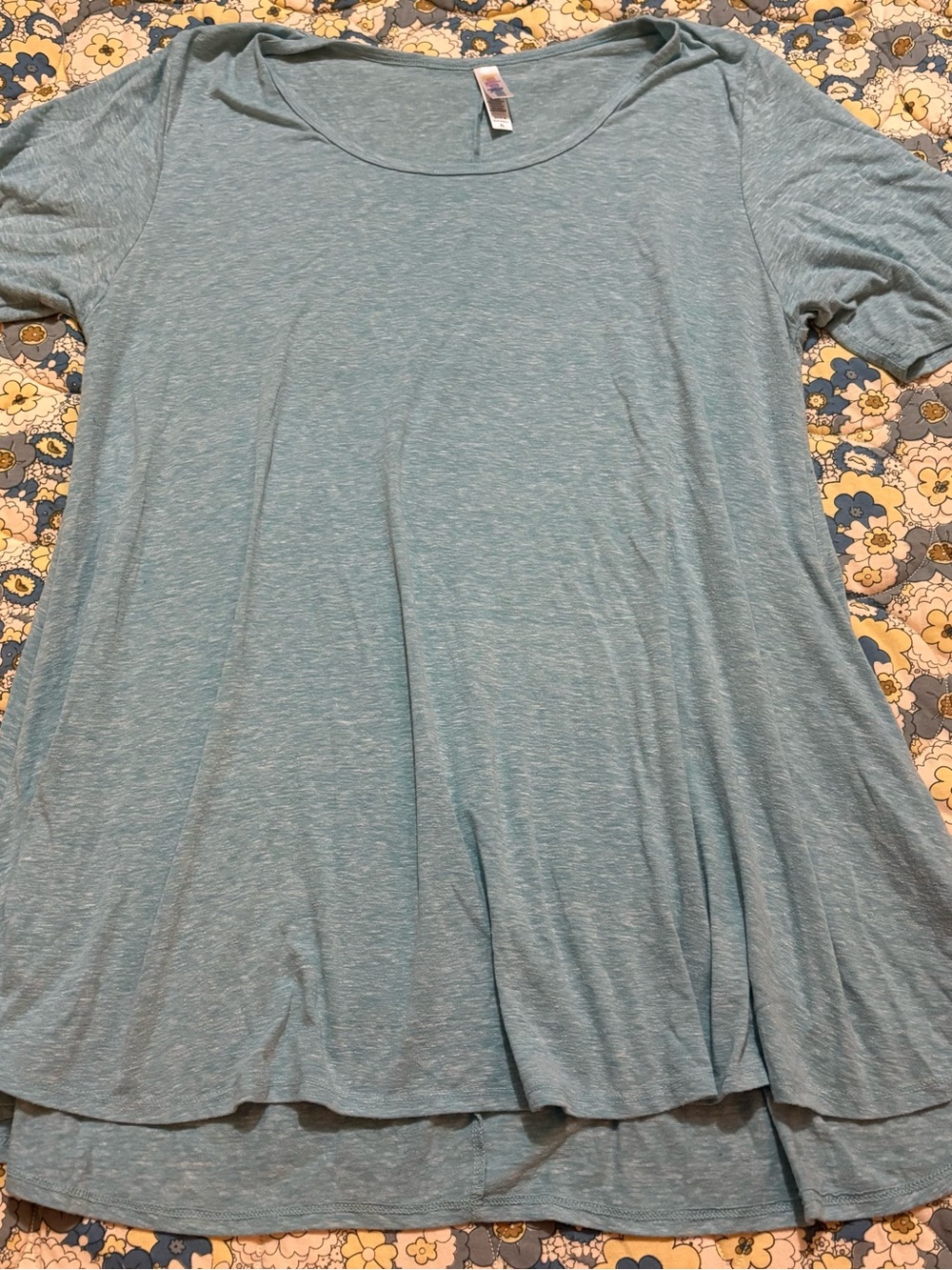 LuLaRoe womens size XL Heather aqua short sleeve oversized top